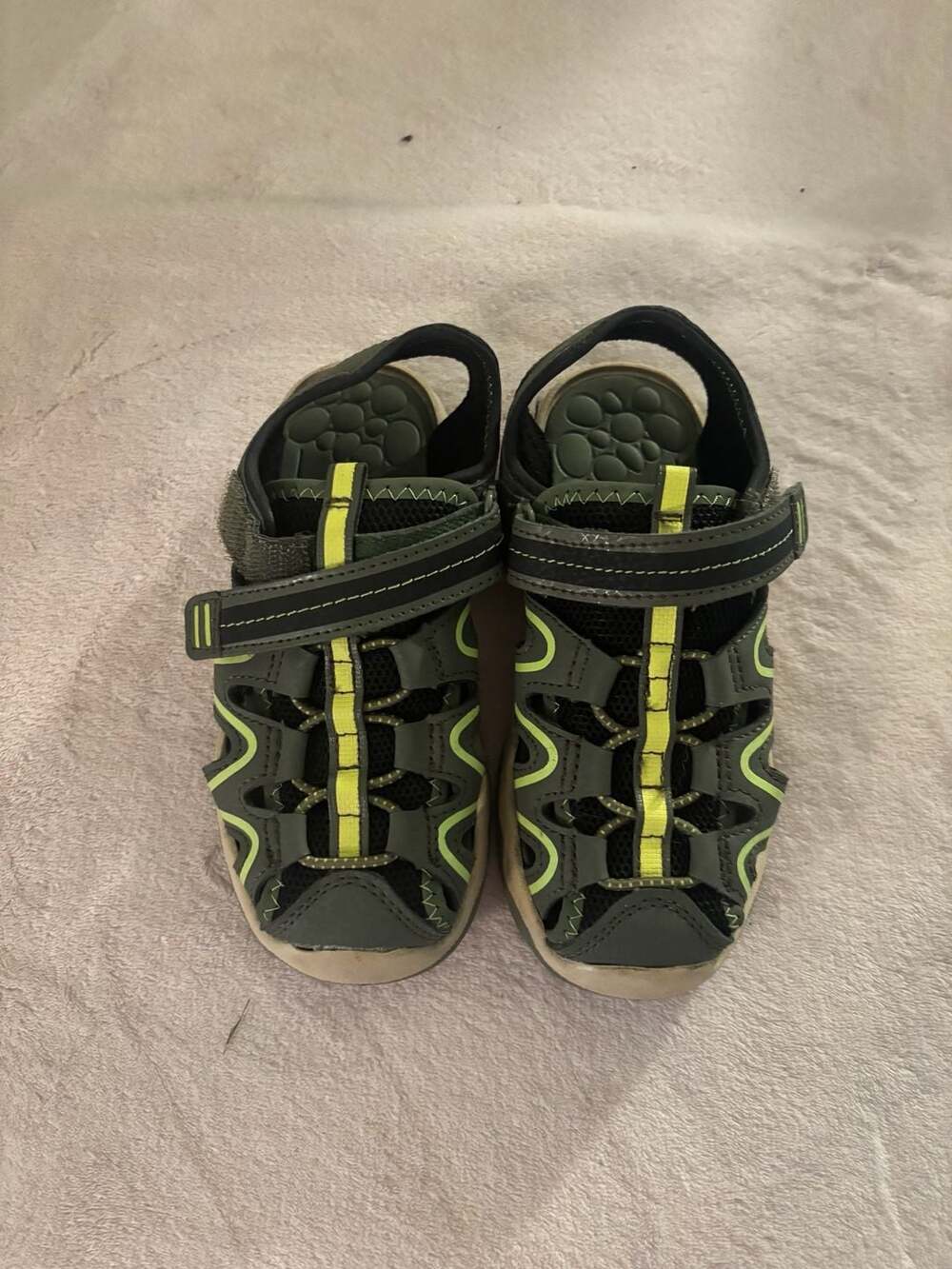 Wonder Nation Sport Sandals Size 11 Green Black Outdoor Water Shoes